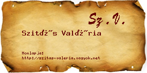 Szitás Valéria névjegykártya
